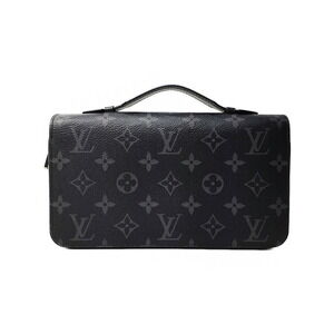 Louis Vuitton Monogram Eclipse Black Zippy Zip Around Long Wallet